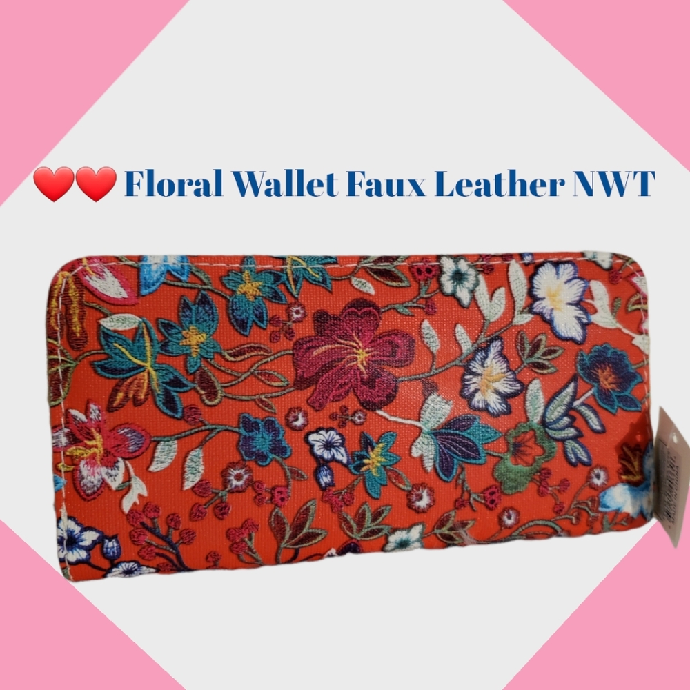 ❤️❤️ Floral Wallet NWT. Faux Leather - Picture 1 of 12